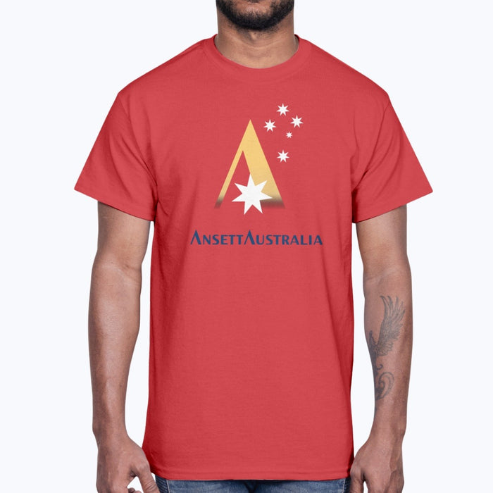 Ansett Australia Unisex T-Shirt - Red - Model