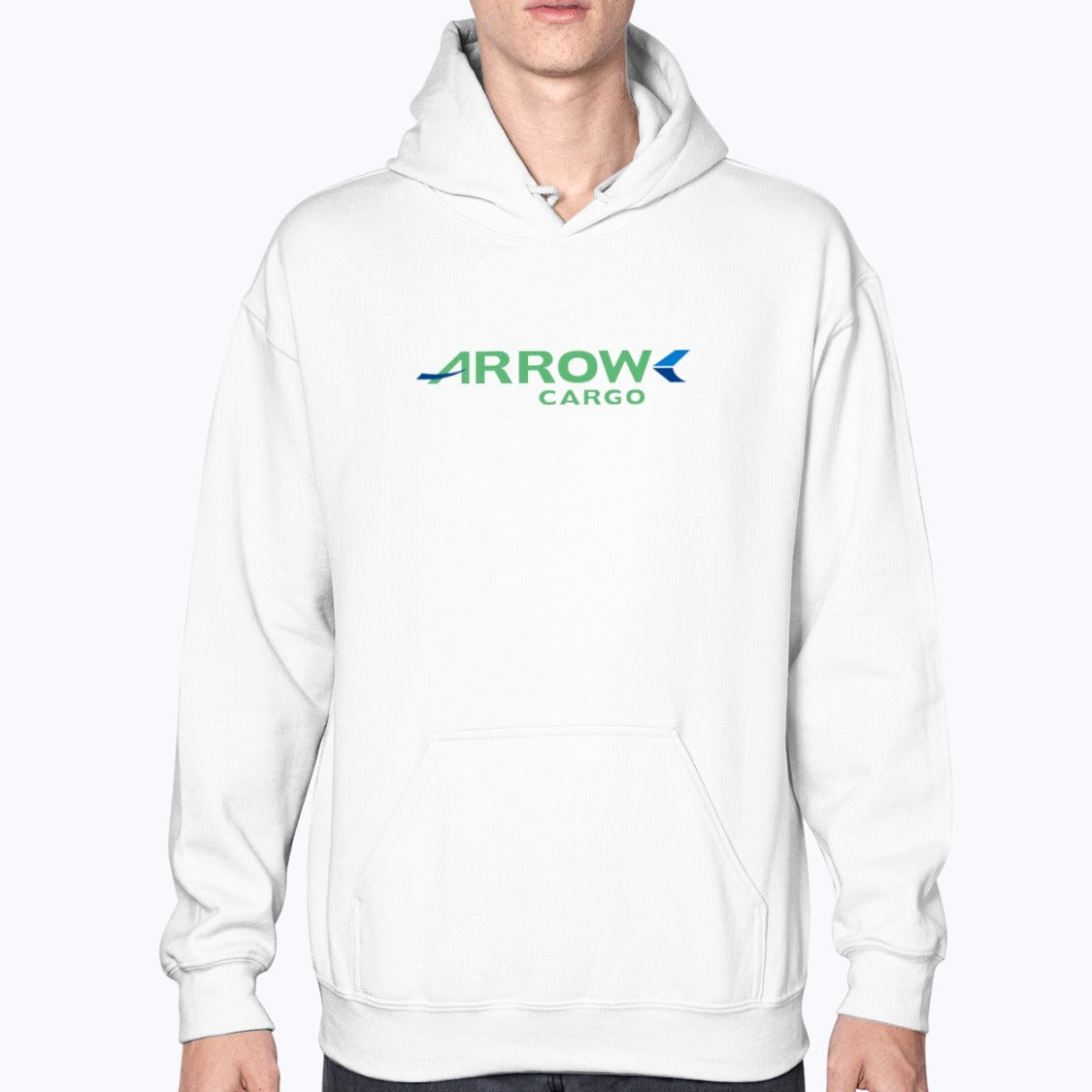 Arrow Cargo Unisex Hoodie - White - Model