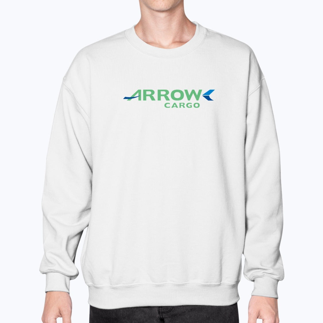 Arrow Cargo Unisex Sweatshirt - White - Model