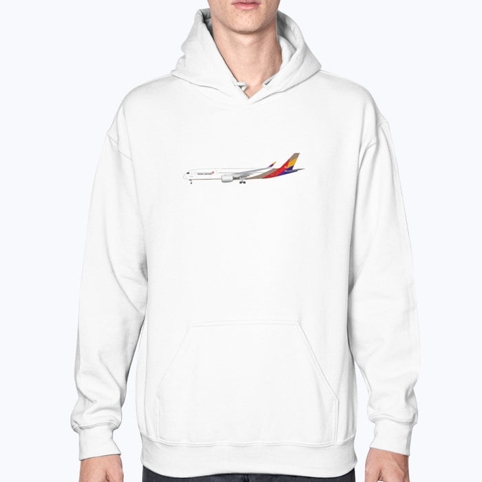 Asiana airlines A350 Unisex Hoodie - White - Model