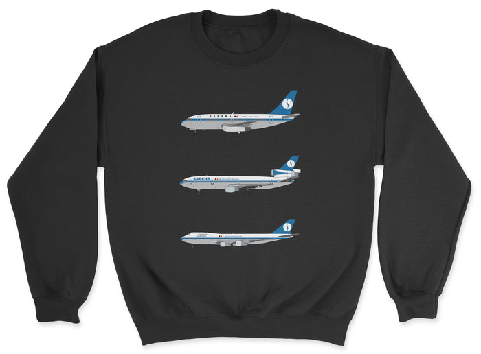 Sabena B737, DC-10, B747 Unisex Sweatshirt - Black