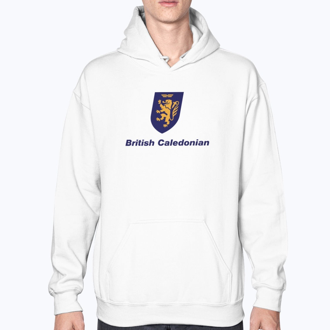 BCal British Caledonian Unisex Hoodie - White - Model