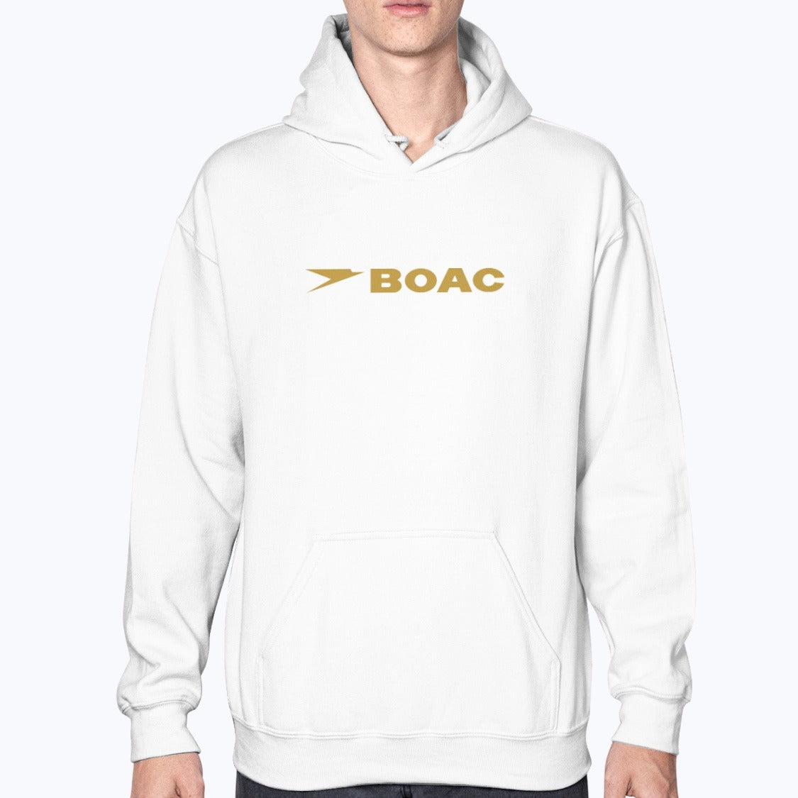 BOAC Unisex Hoodie - White - Model