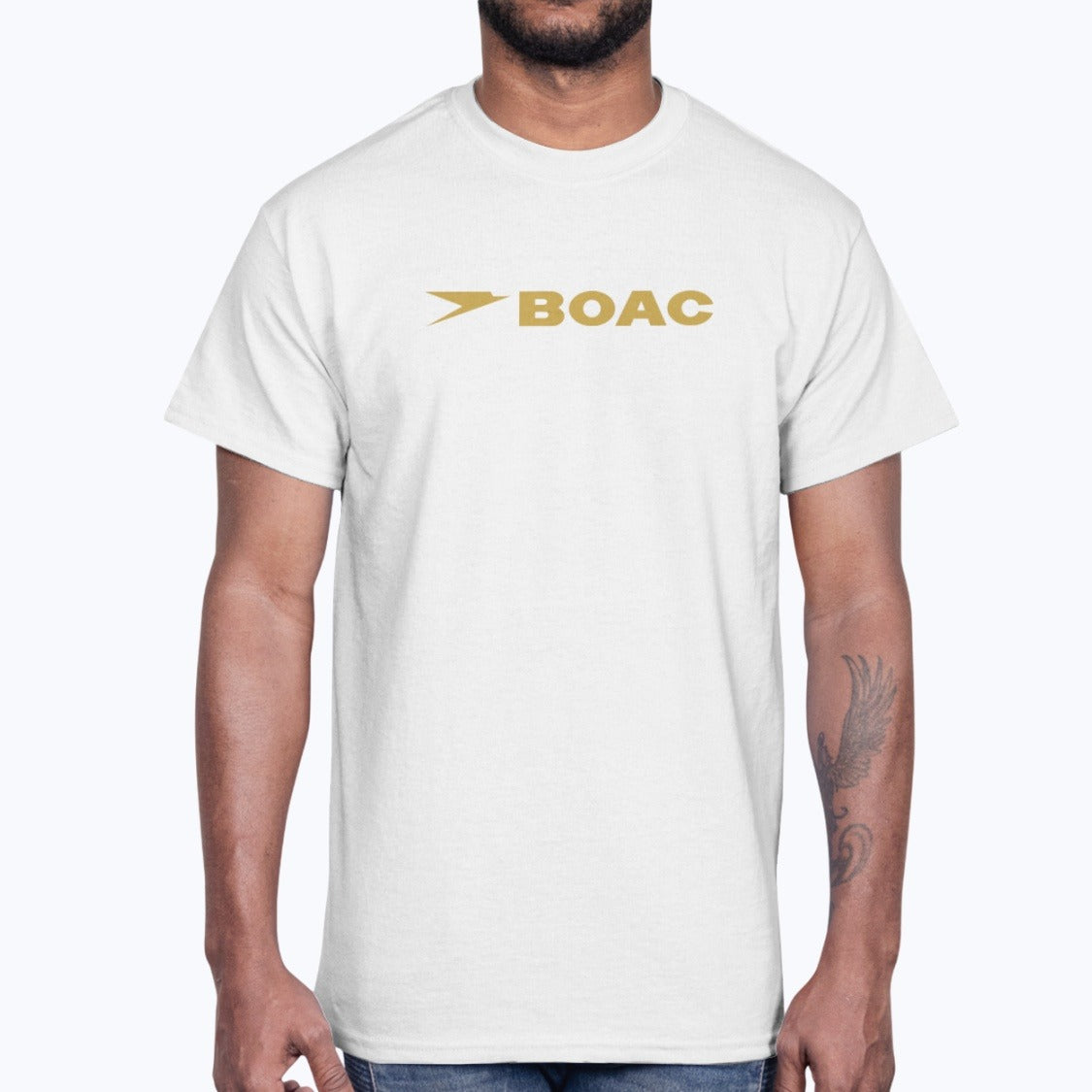 BOAC Unisex T-Shirt - White - Model