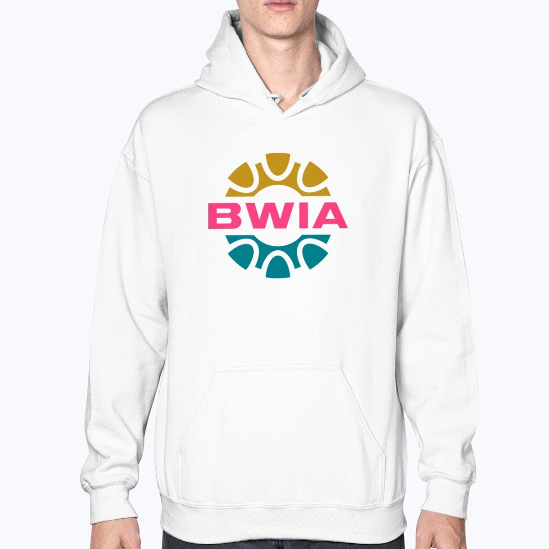 BWIA West Indies Airways Unisex Hoodie - White - Model
