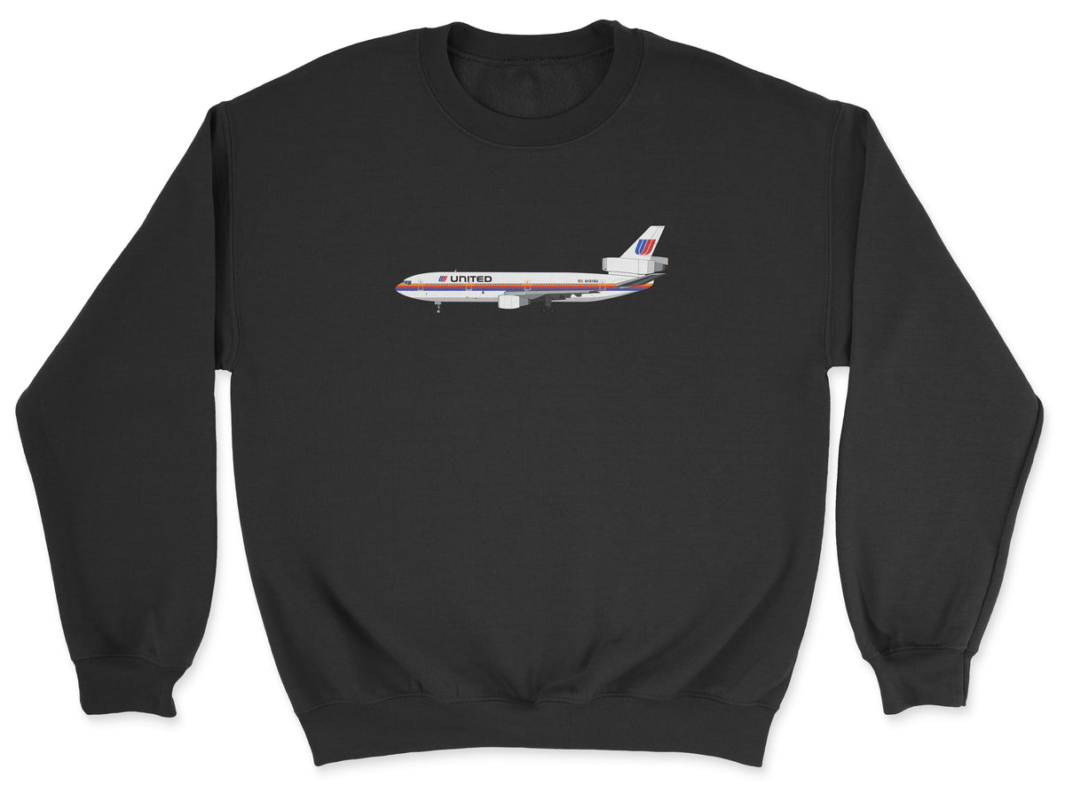 United Airlines Mcdonnell Douglas DC-10 Unisex Sweatshirt - Black