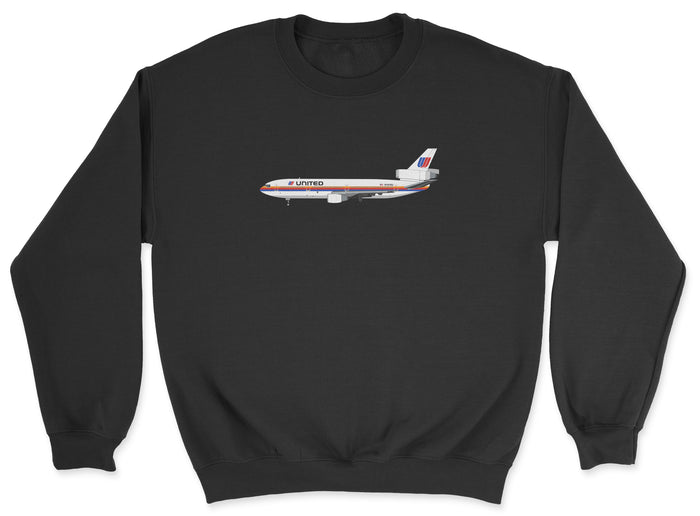 United Airlines Mcdonnell Douglas DC-10 Unisex Sweatshirt - Black