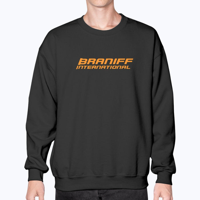 Braniff International Unisex Sweatshirt - Black - Model