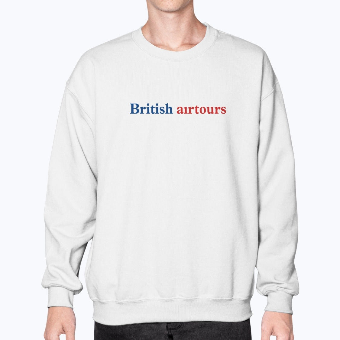 British Airtours 70s Unisex Sweatshirt - White - Model