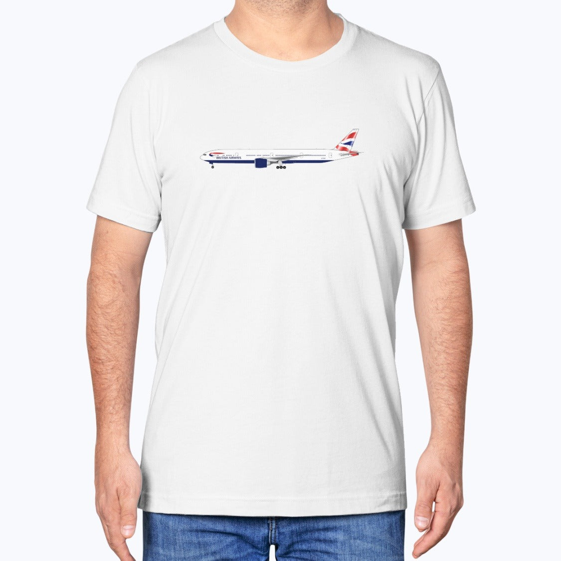 British Airways B777-300ER Unisex T-Shirt - White - Model