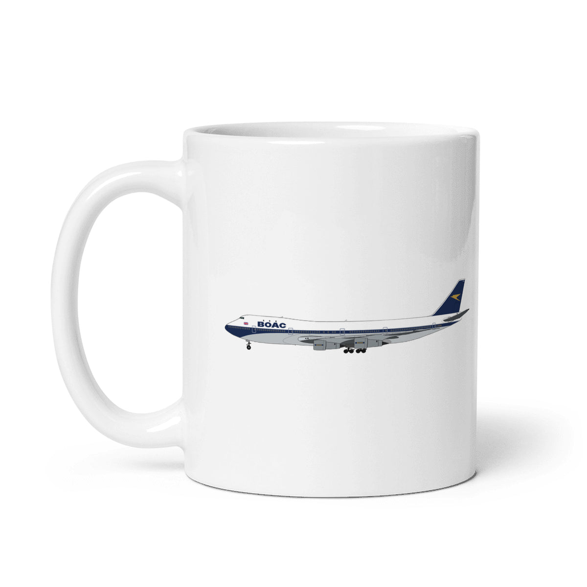 British Overseas Airways Corporation B747-100 Coffee Mug - White - 11 oz - Right