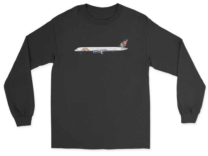ATA Airlines Boeing 757 Unisex Long Sleeve T-Shirt - Black