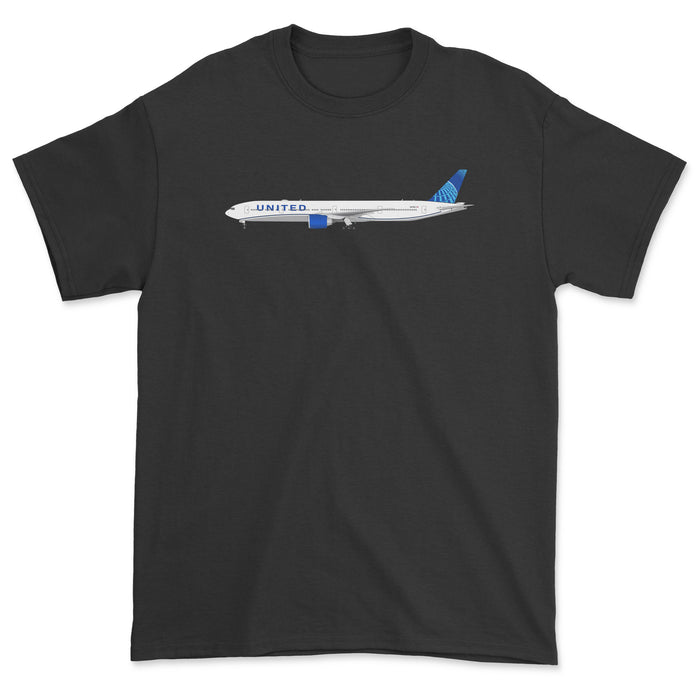 United Airlines Boeing 777-300ER Unisex T-Shirt - Black