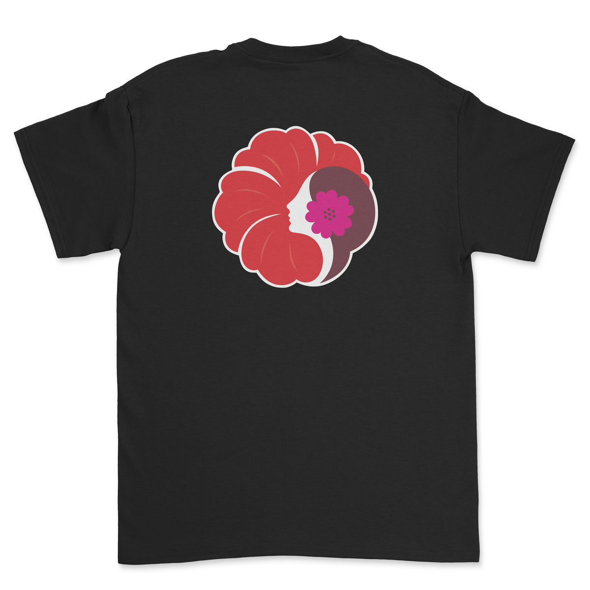 Hawaiian Airlines Old Logo (1973) Unisex T-Shirt Printed On The Back - Black