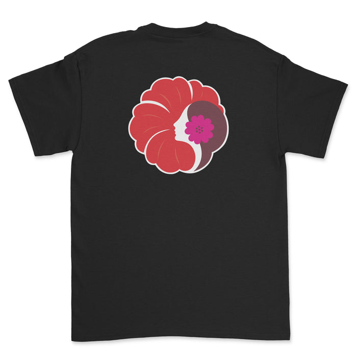 Hawaiian Airlines Old Logo (1973) Unisex T-Shirt Printed On The Back - Black