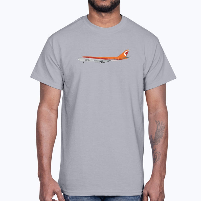 CP Air B747-200 Unisex T-Shirt - Sport Grey - Model