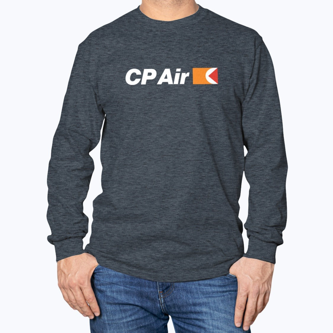 CP Air Unisex Long Sleeve T-Shirt - Dark Heather - Model