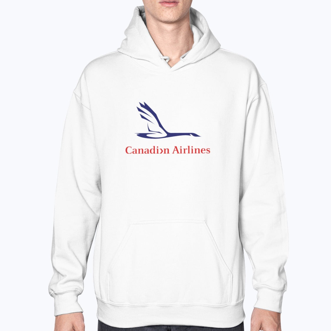 Canadian Airlines Unisex Hoodie - White - Model
