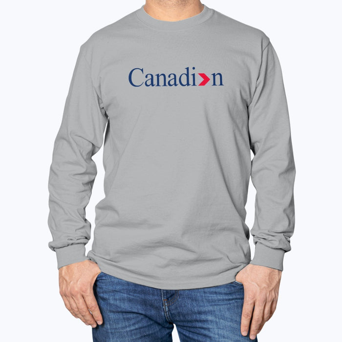 Canadian Airlines Unisex Long Sleeve T-Shirt - Sport Grey - Model