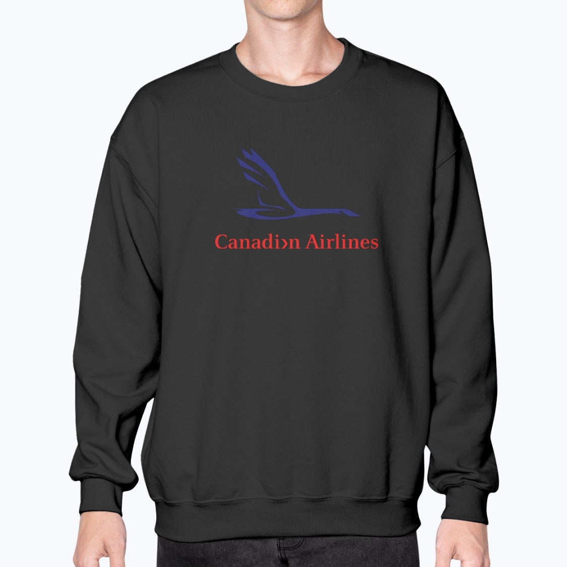 Canadian Airlines Unisex Sweatshirt - Black - Model