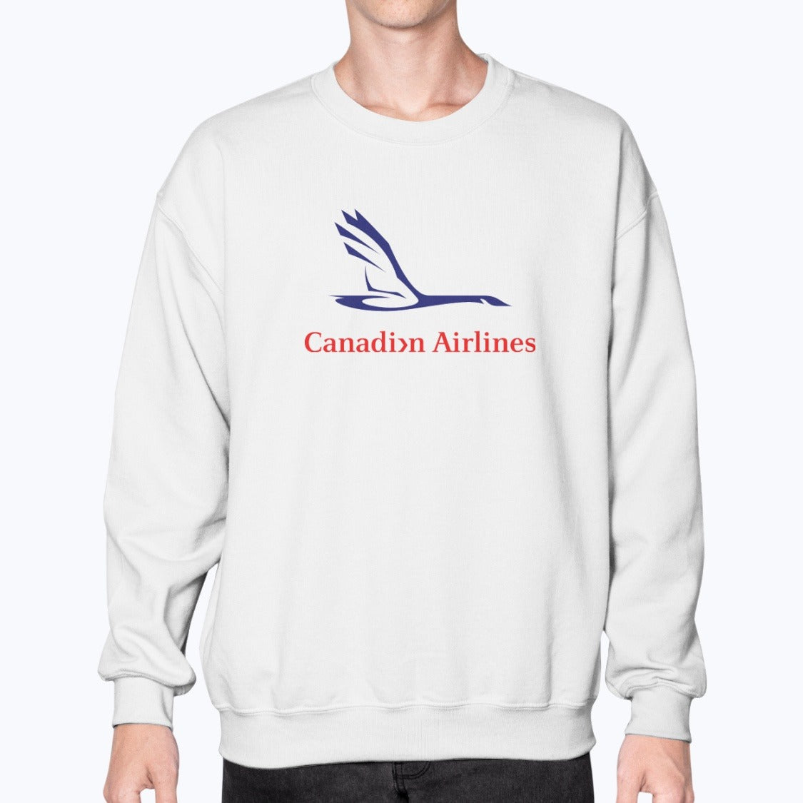 Canadian Airlines Unisex Sweatshirt - White - Model