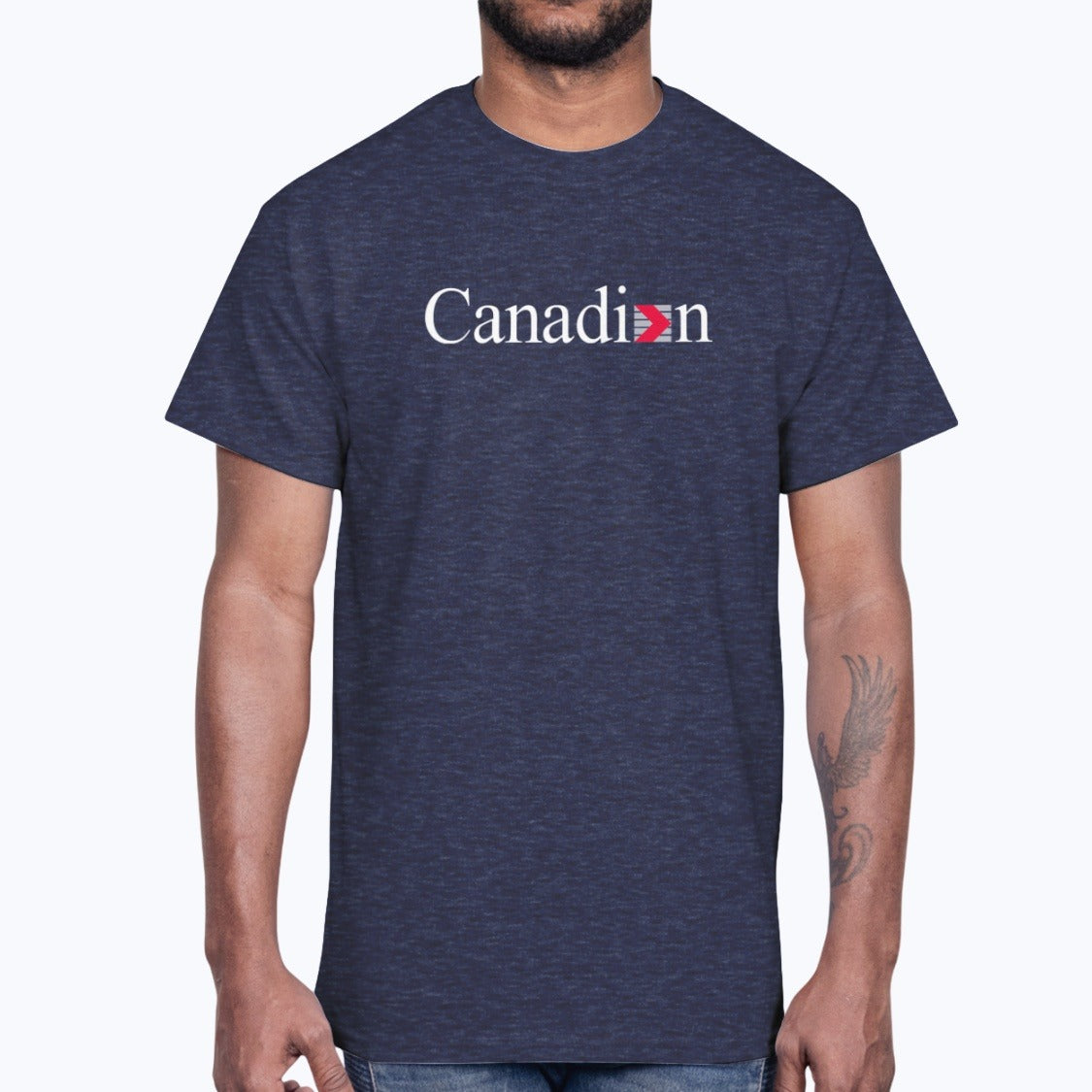 Canadian Airlines Unisex T-Shirt - Heather Navy - Model