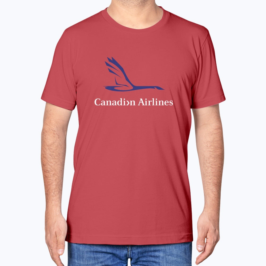 Canadian Airlines Unisex T-Shirt - Red - Model