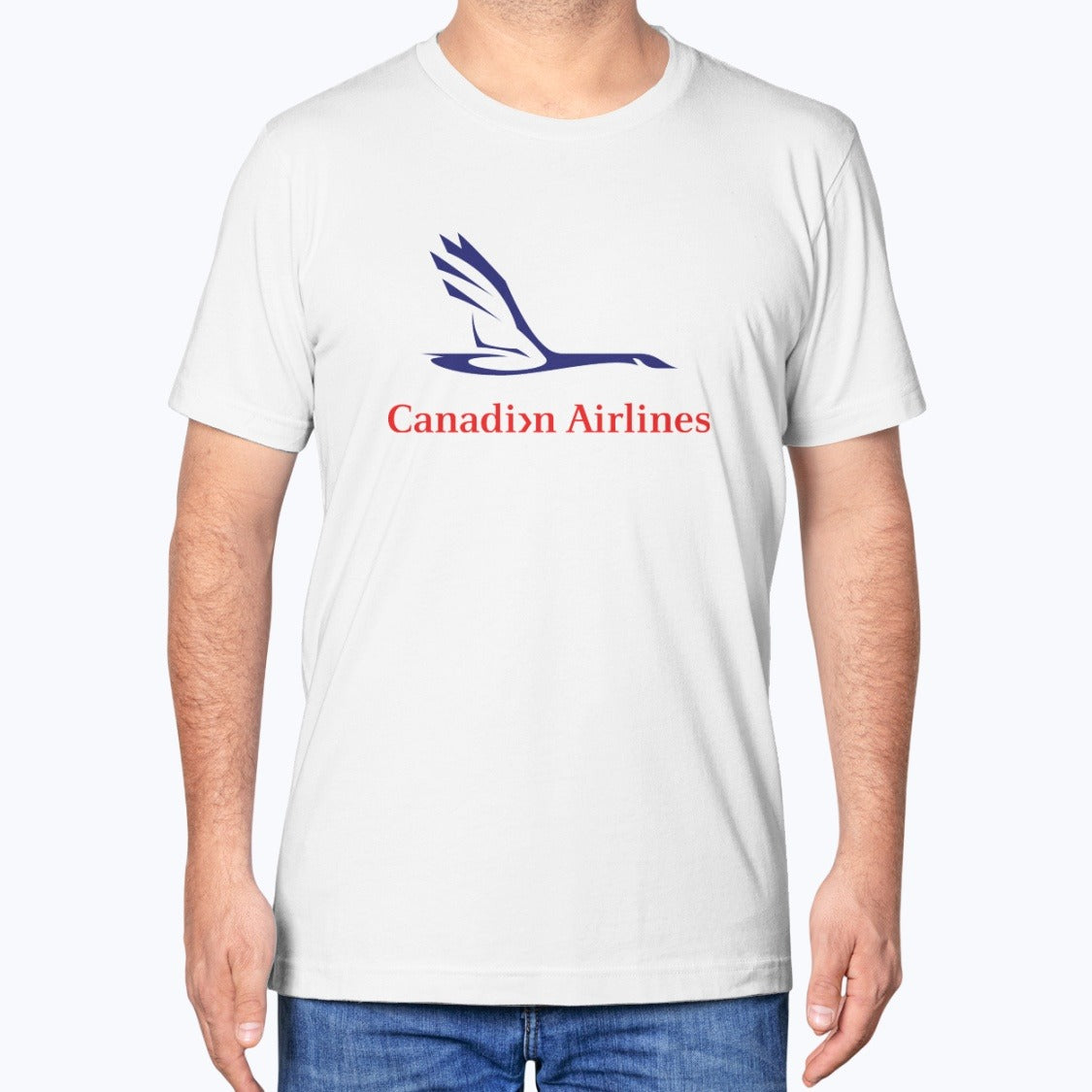 Canadian Airlines Unisex T-Shirt - White - Model