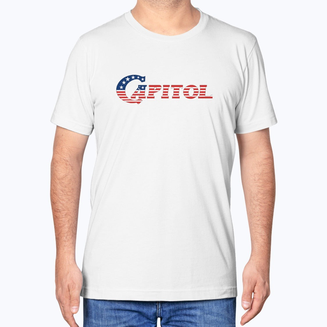 Capitol International Airways Unisex T-Shirt - White - Model