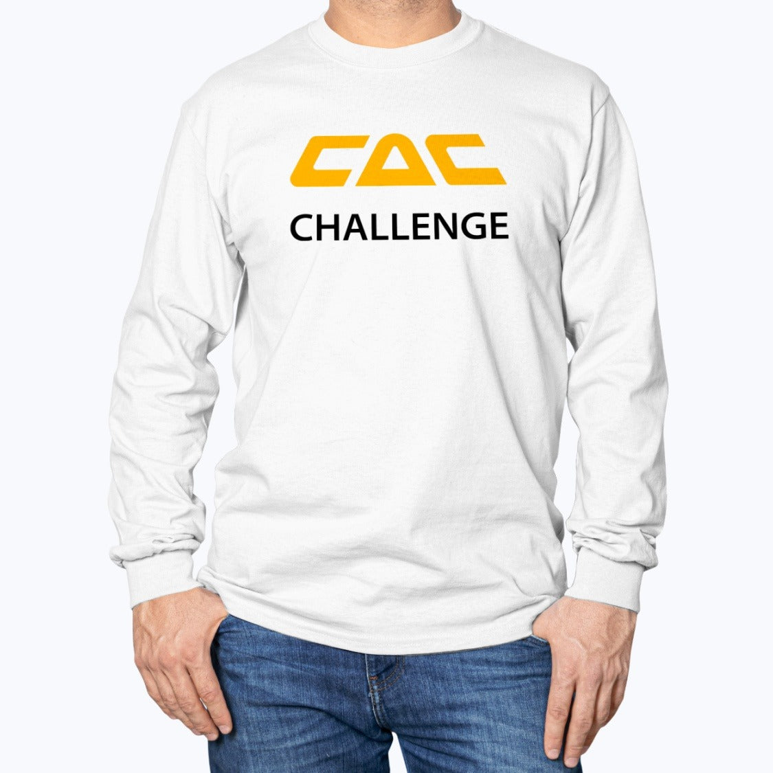 Challenge Air Cargo Unisex Long Sleeve T-Shirt - White - Model