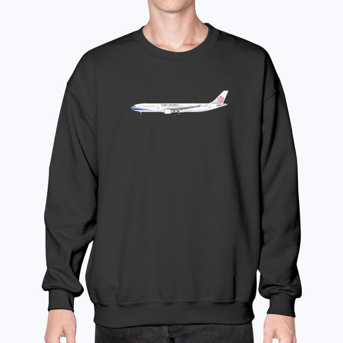 China Airlines A330 Unisex Sweatshirt - Black - Model