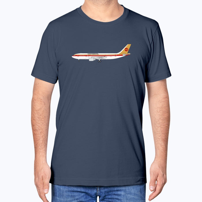 Continental Airlines A300 Unisex T-Shirt - Navy - Model