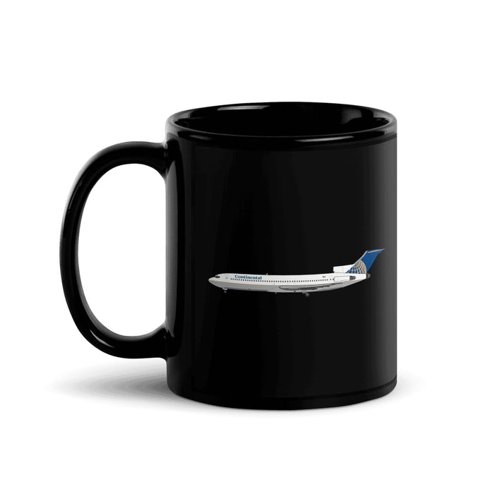 Continental Airlines B727 Coffee Mug - Black - 11 oz - Right