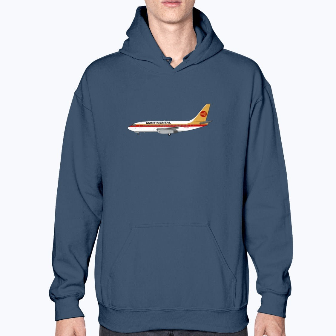Continental Airlines B737 Unisex Hoodie - Navy - Model