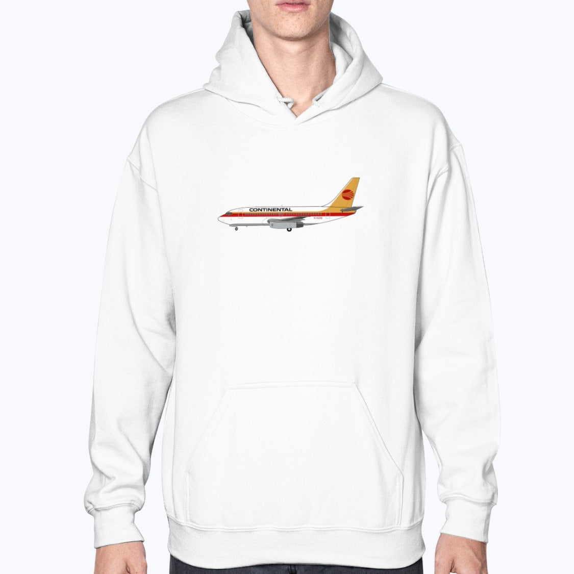 Continental Airlines B737 Unisex Hoodie - White - Model