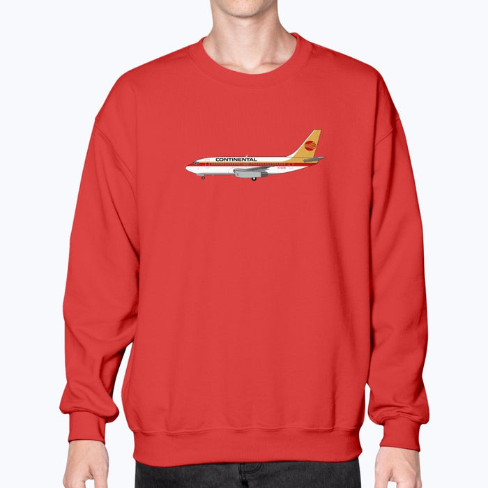 Continental Airlines B737 Unisex Sweatshirt - Red - Model