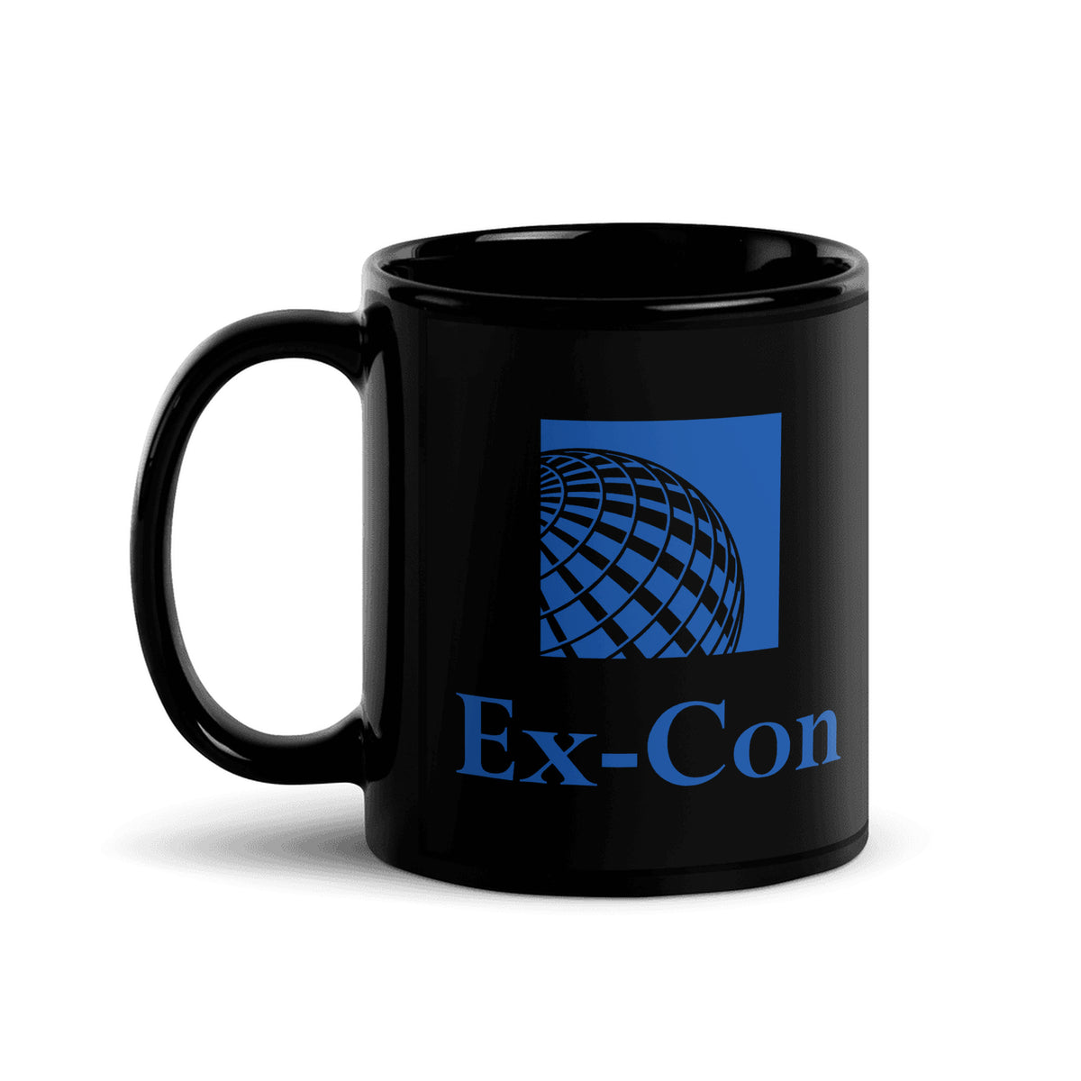 Continental Airlines Ex-Con Coffee Mug - Black - 11 oz - Right