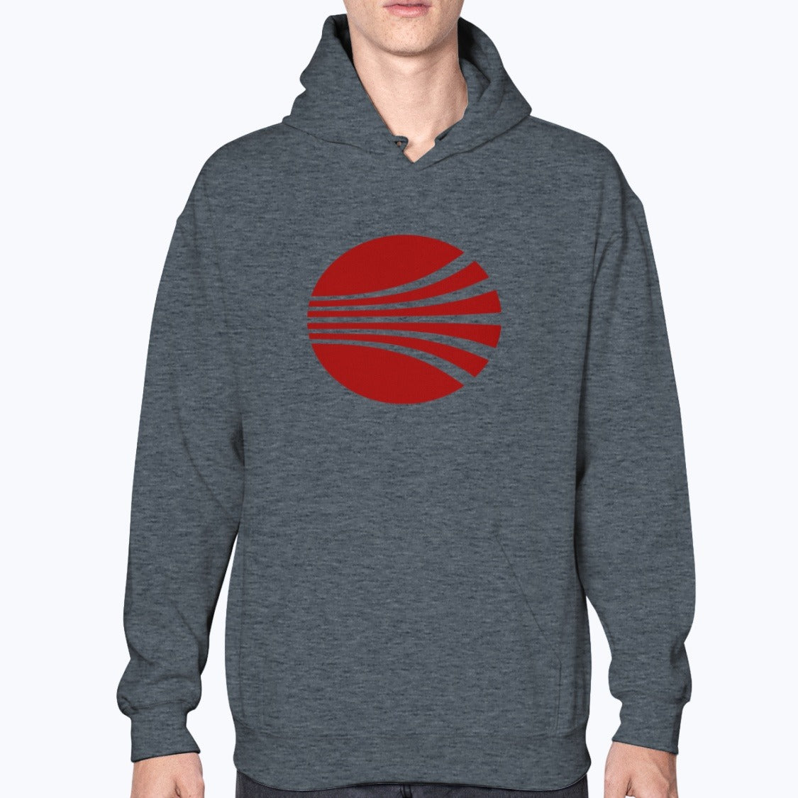 Continental Airlines Unisex Hoodie - Dark Heather - Model