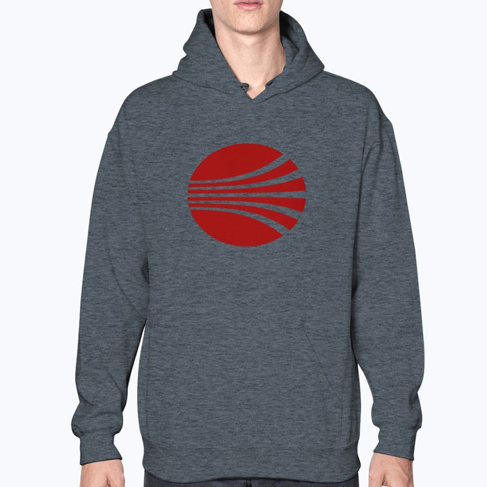 Continental Airlines Unisex Hoodie - Dark Heather - Model