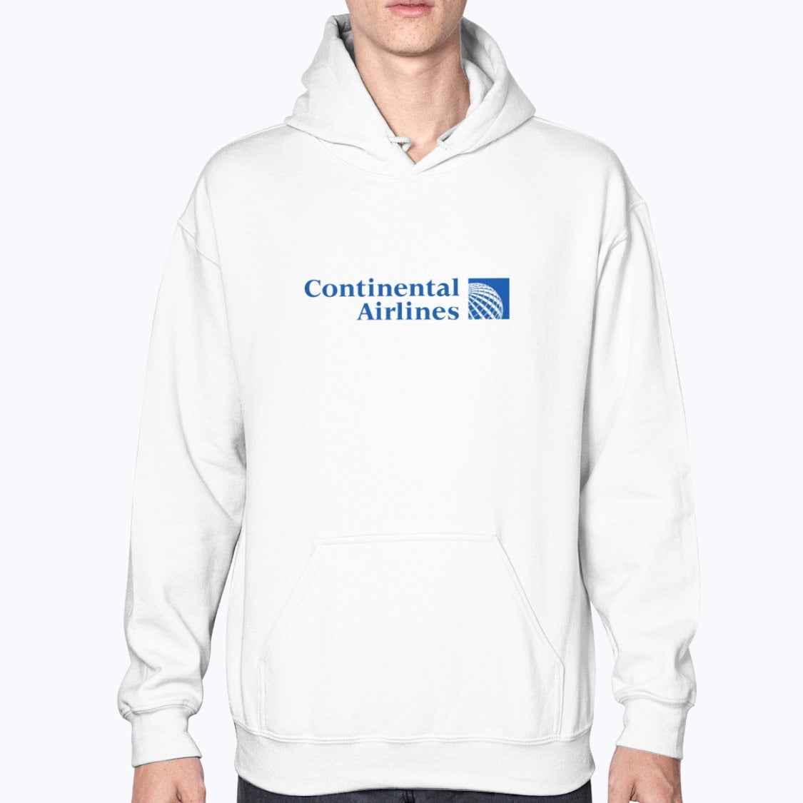 Continental Airlines Unisex Hoodie - White - Model