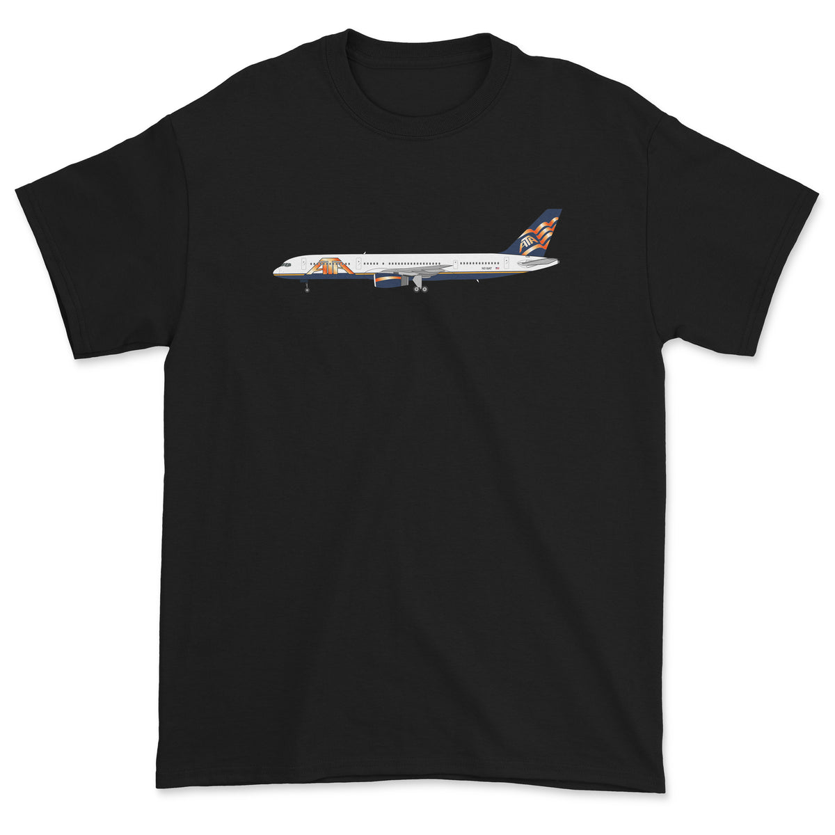 ATA Airlines Boeing 757 Unisex T-Shirt - Black