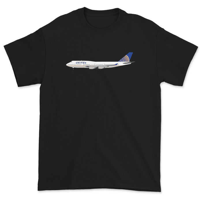 United Airlines Boeing 747-400 Unisex T-Shirt - Black