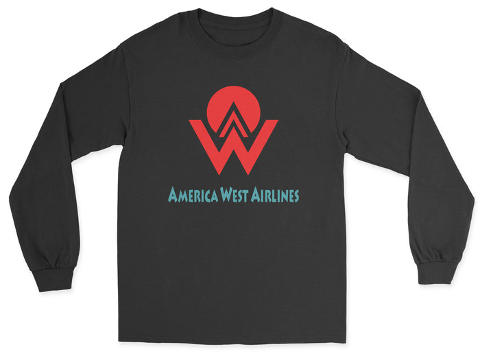 America West Airlines Unisex Long Sleeve T-Shirt - Black