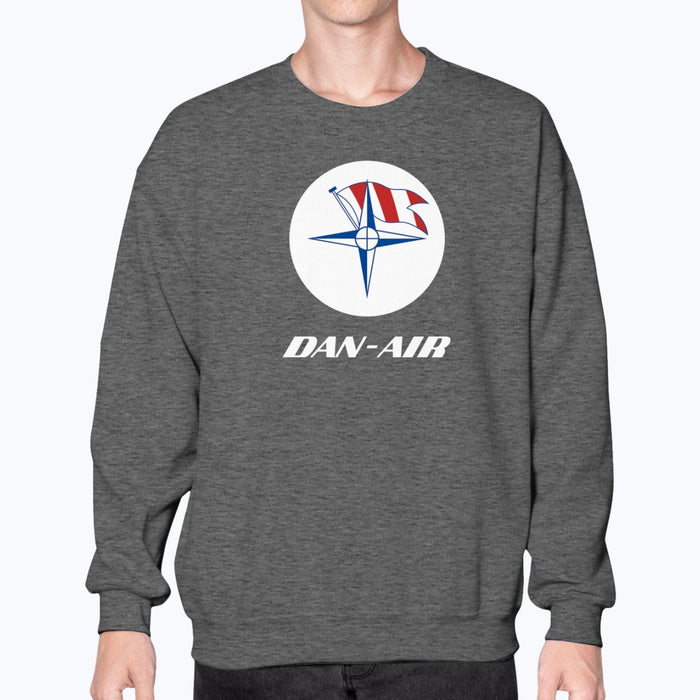 Dan-Air Unisex Sweatshirt - Dark Heather - Model