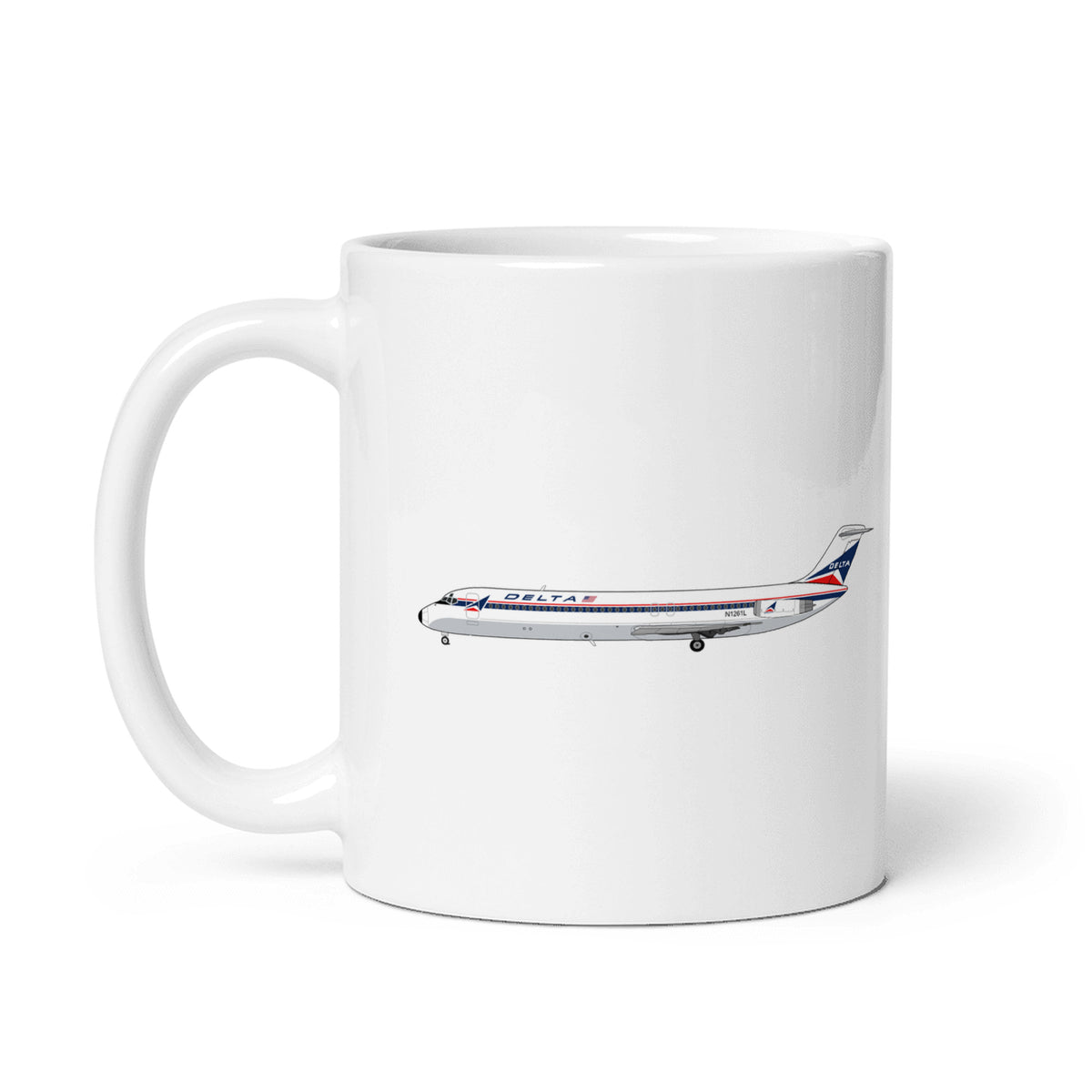 Delta Air Lines DC-9-32 Coffee Mug - White - 11 oz - Right