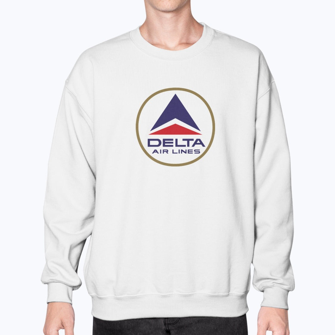 Delta Air Lines Unisex Sweatshirt - White - Model