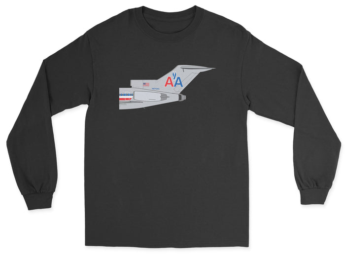 American Airlines Boeing 727 Tail Section Unisex Long Sleeve T-Shirt - Black