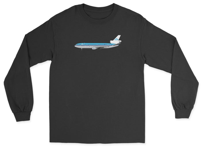 KLM McDonnell Douglas DC-10 Unisex Long Sleeve T-Shirt - Black