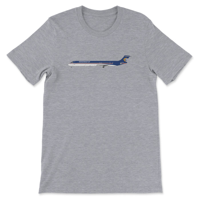 Midwest Airlines McDonnell Douglas MD-80 Unisex T-Shirt - Athletic Heather