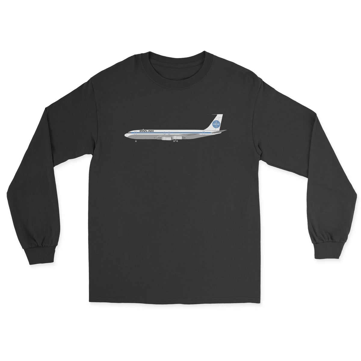 Pan Am Boeing 707 Unisex Long Sleeve T-Shirt - Black